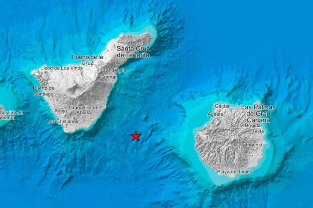 2.7 magnitude earthquake recorded between Tenerife and Gran Canaria