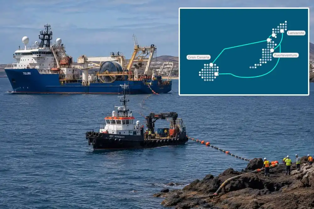 553km undersea cable completed linking three Canary Islands