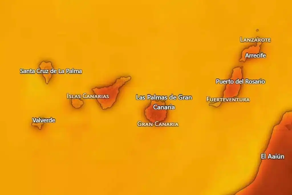 AEMET extends heat warnings across the Canary Islands as heatwave persists