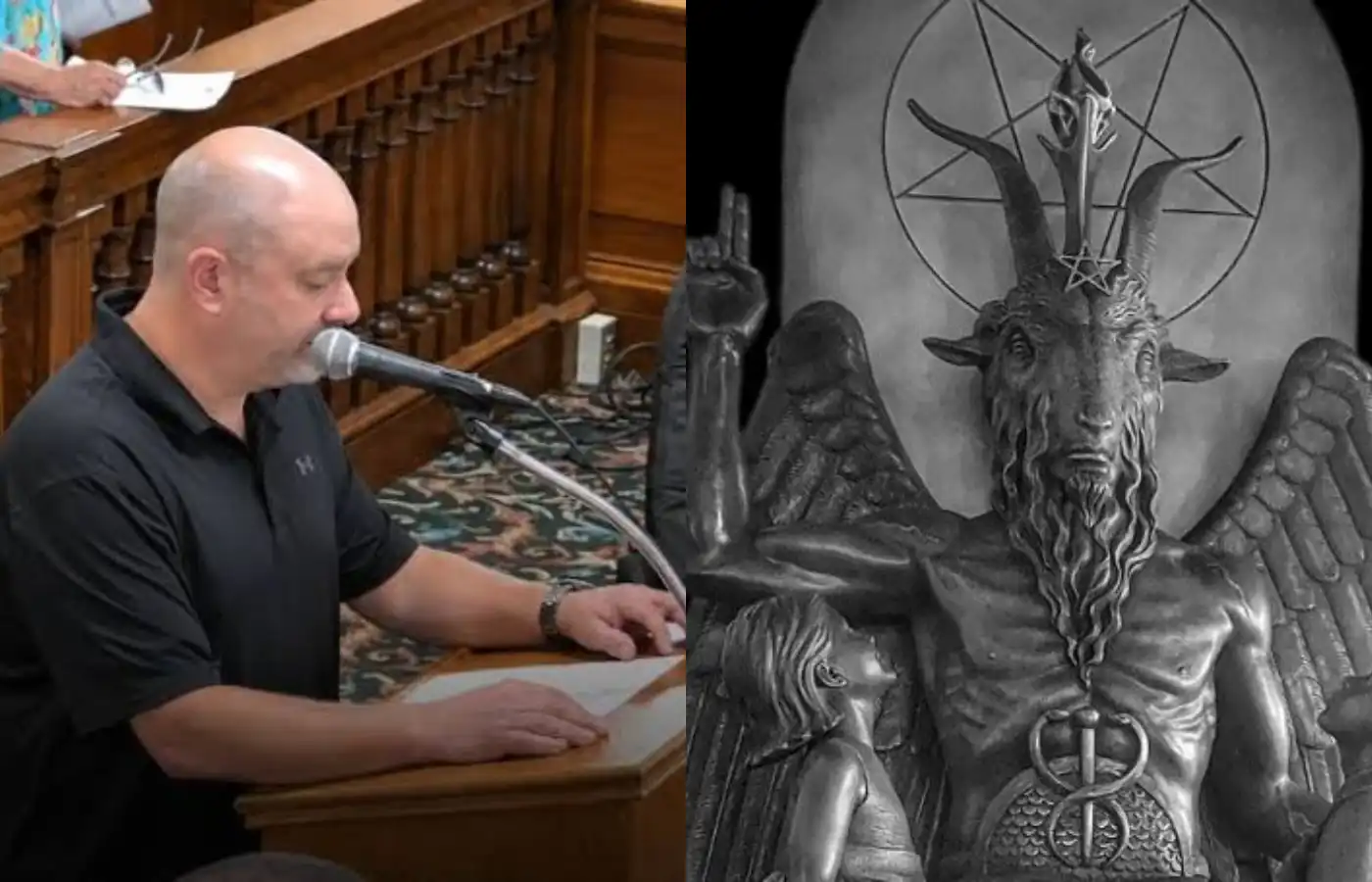 Allt á annan endann þegar sveitarstjórnarmaður tilbað djöfulinn á fundi – „Heill þér Satan“