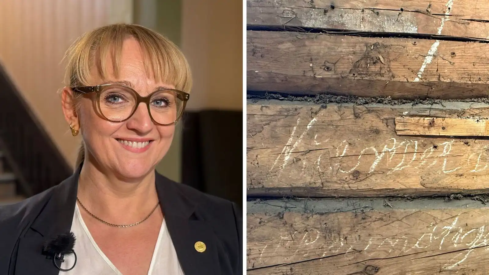 Allt að 200 ára veggja­krot fannst við fram­kvæmdir - Vísir