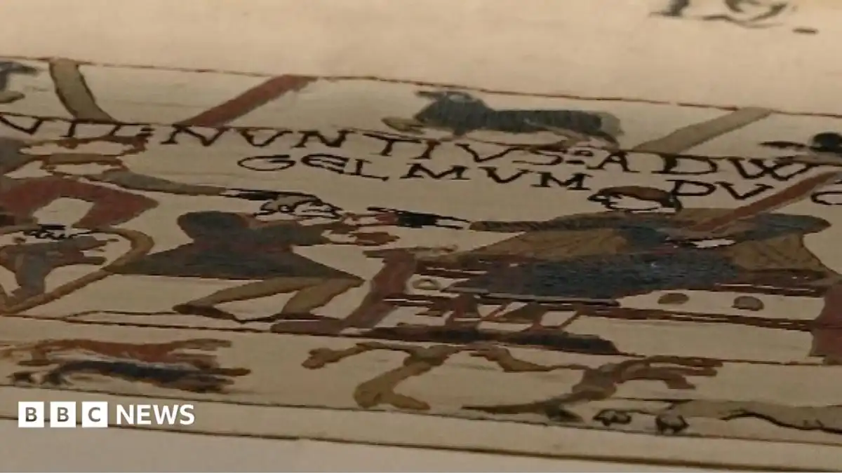 Bayeux Tapestry in 'wonderful state' after journey to London, French minister says