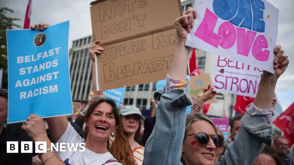 Belfast protest: Thousands gather for anti-racism rally