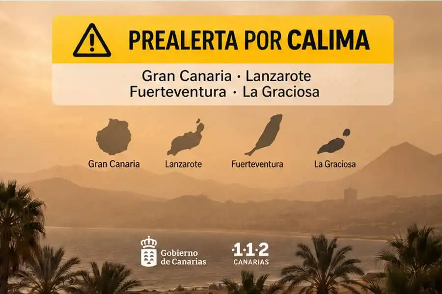 Calima pre-alert remains active in Gran Canaria, Lanzarote and Fuerteventura