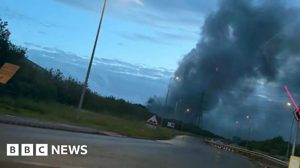 Crews tackling fire with 'large plumes of smoke' at Tata Steel
