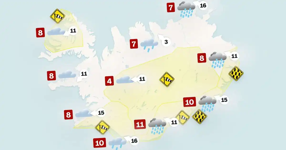 Djúp lægð nálgast landið og viðvörun í gildi