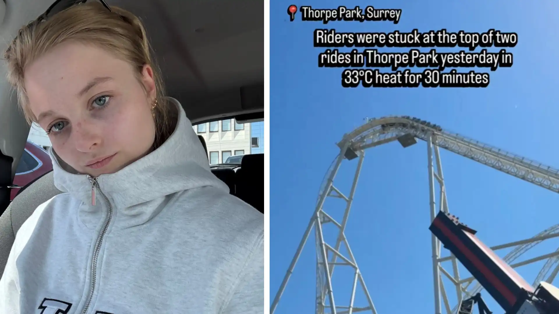 Ebba sat föst í rússíbana í tæpa klukkustund vegna hitabylgjunnar í Bretlandi - „Þetta var ekki gott“ - DV