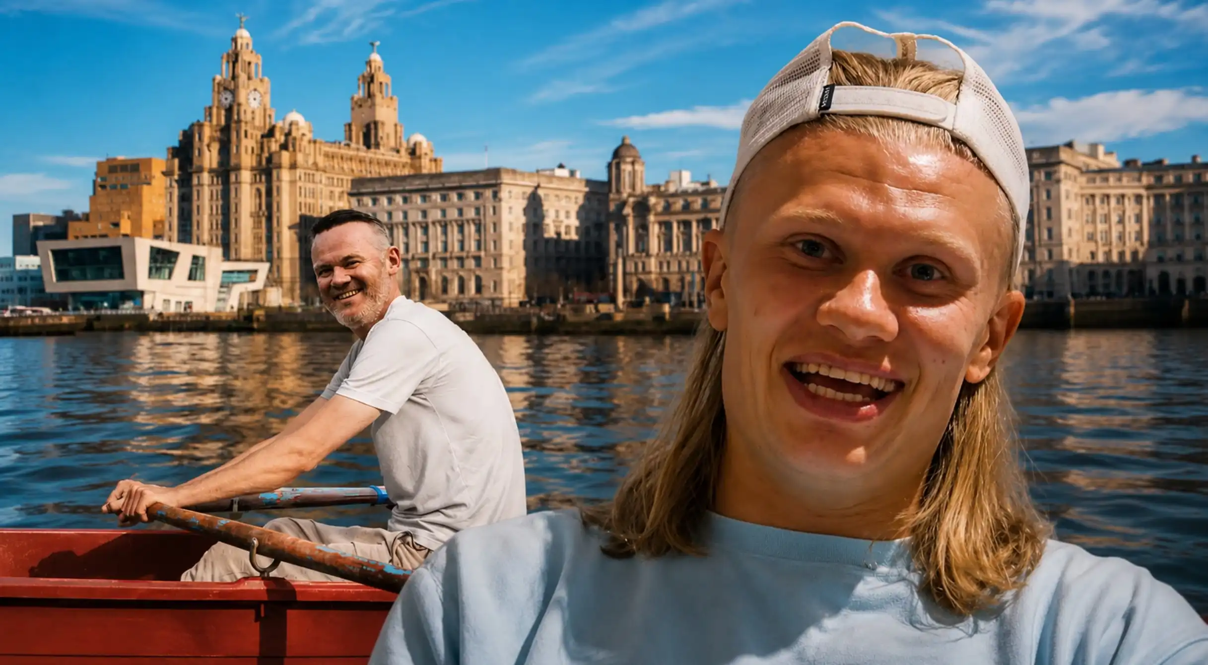 Erling Haaland minnir Wayne Rooney á veðmálið stórskemmtilega – Vill sjá hann róa niður ána Mersey
