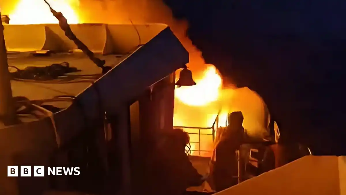 Five dead and 86 missing as fire breaks out on ferry in the Philippines
