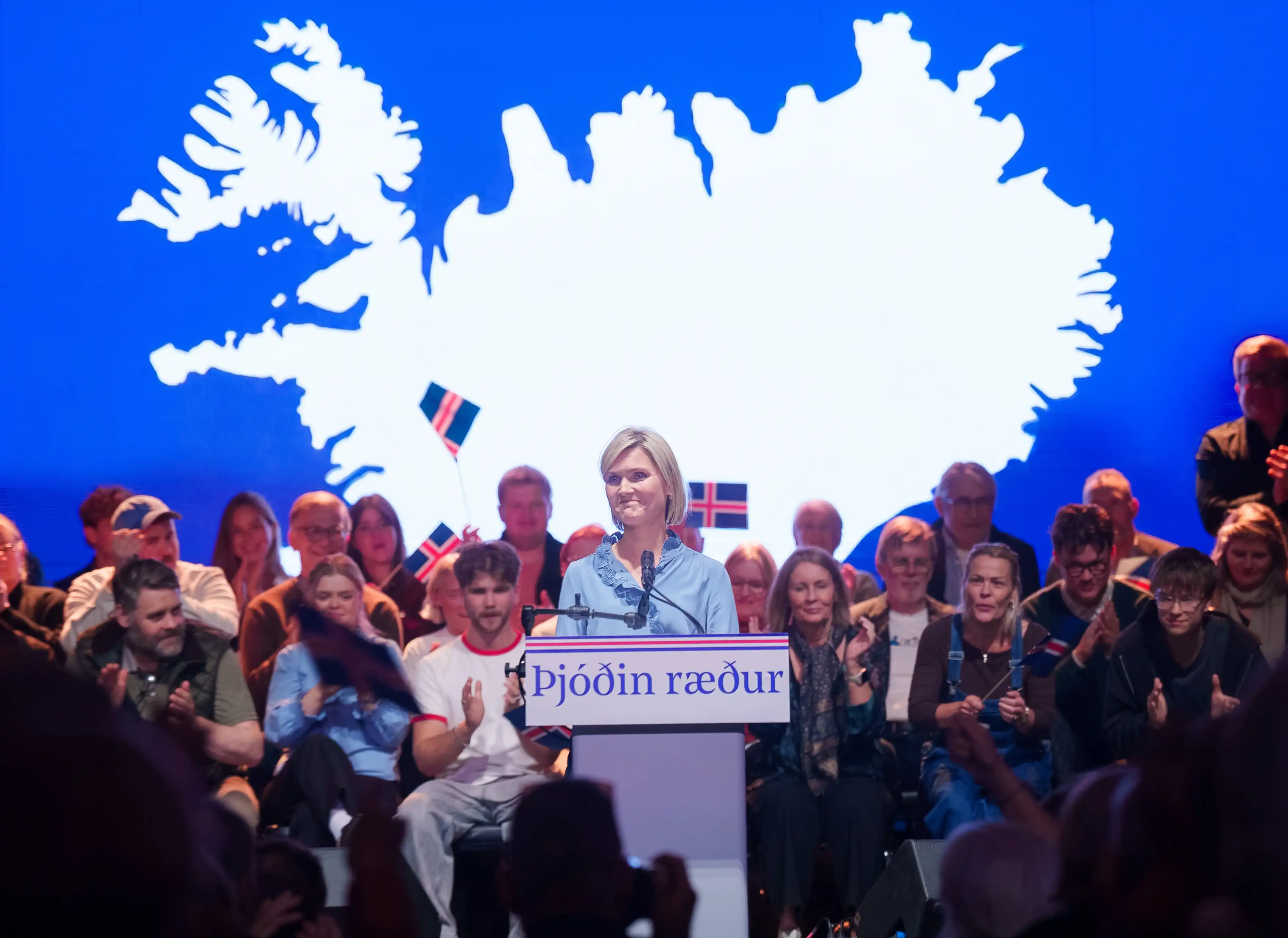 Fullt út úr dyrum á fundi Kristrúnar í Austurbæjarbíó