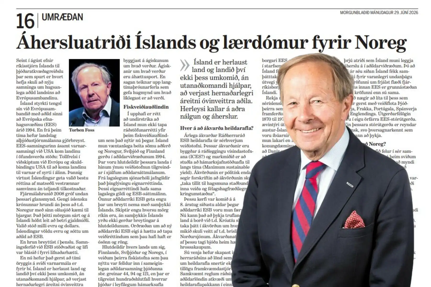 Fyrrum samningamaður Noregs við ESB: Það liggur fyrir að Ísland mun fá varanlegar undanþágur frá sameiginlegu fiskveiðistefnu ESB