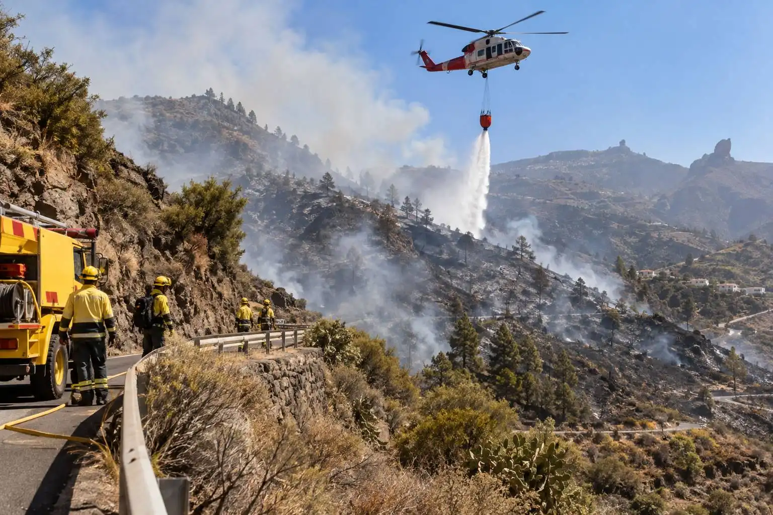 Gran Canaria wildfire stabilised after residents evacuated from their homes