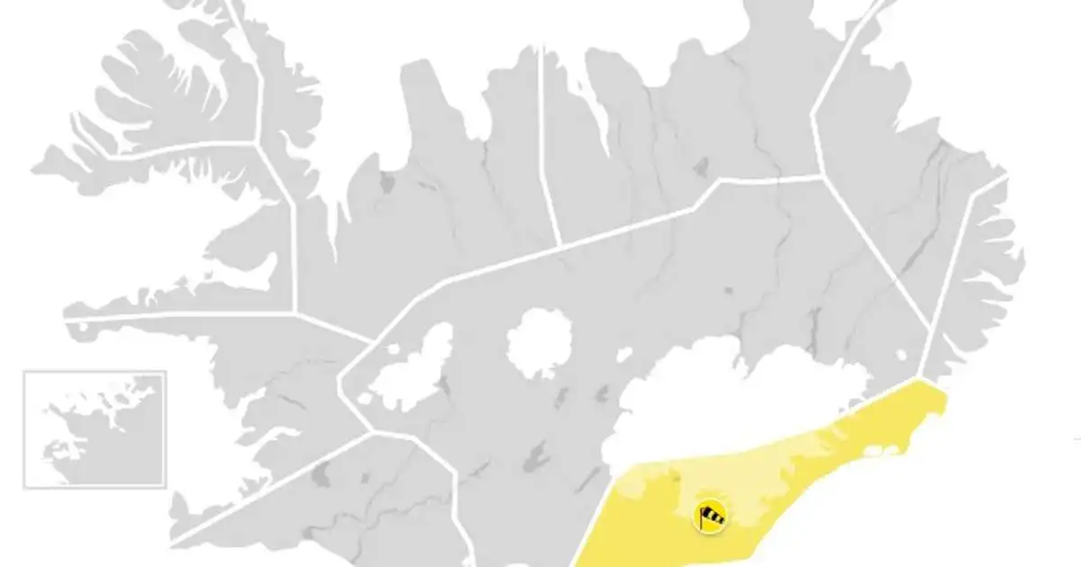 Gul viðvörun á Suðausturlandi – Vegagerðin varar við hvassviðri