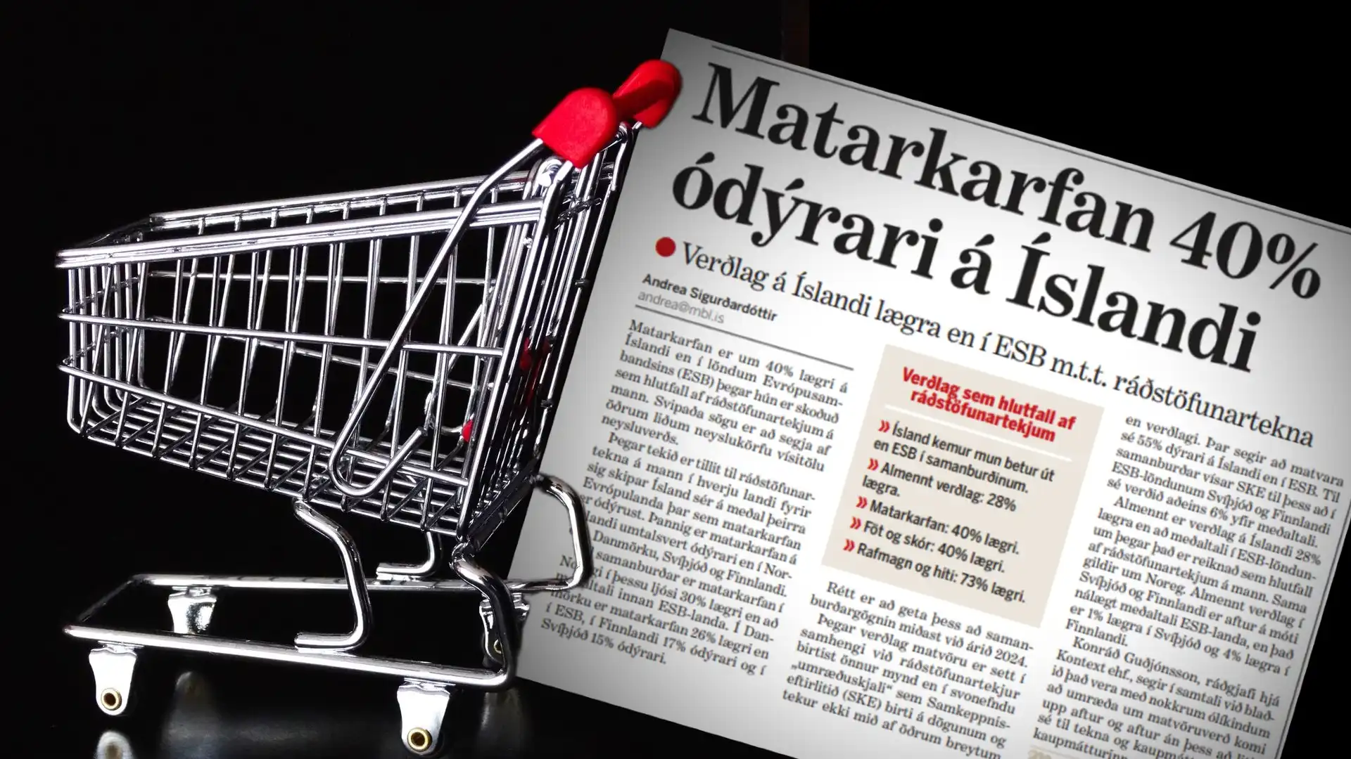 Hagfræðingar segja frétt Morgunblaðsins um íslensku matarkörfuna villandi og „út í hött“