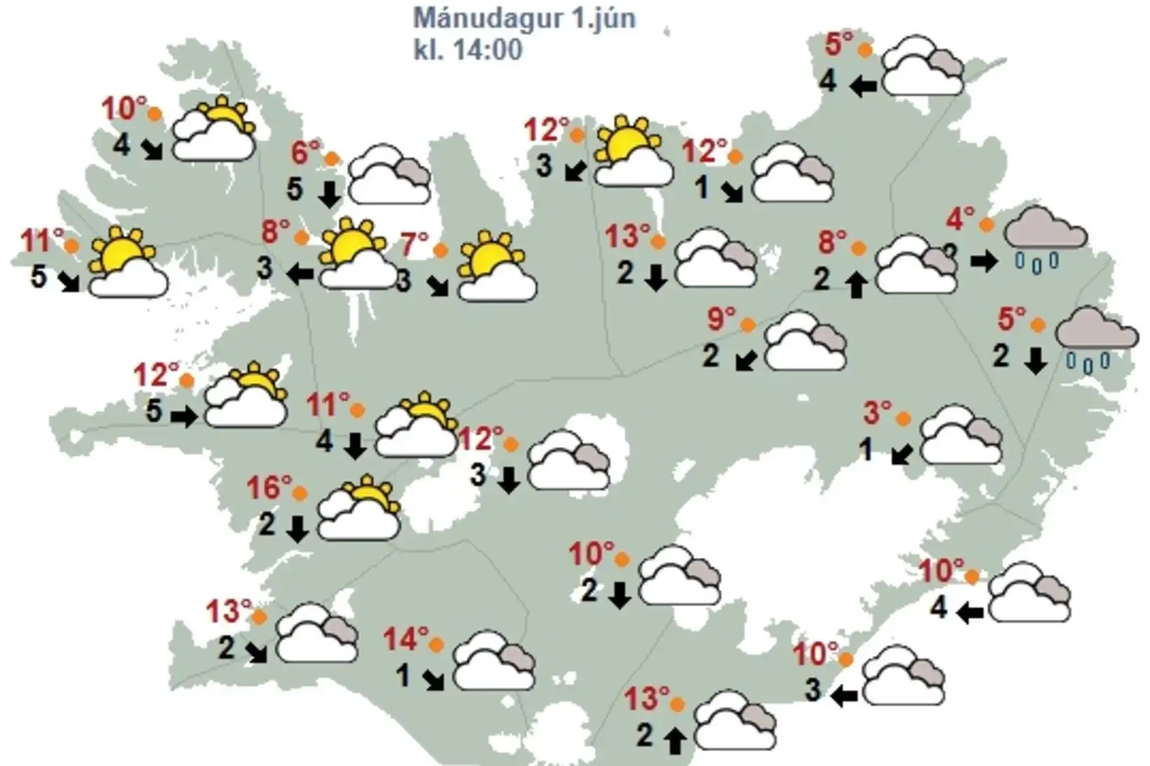 Hitinn allt að 16 stigum - MBL.IS