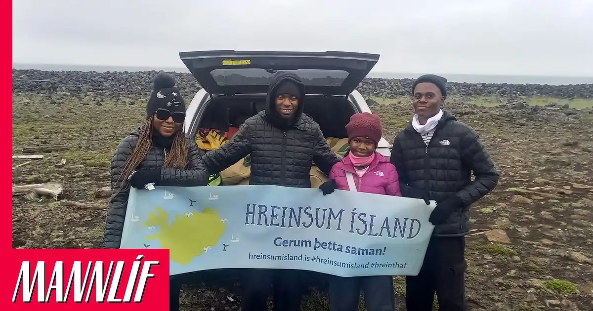 Hreinsuðu íslenskar fjörur í fríinu sínu