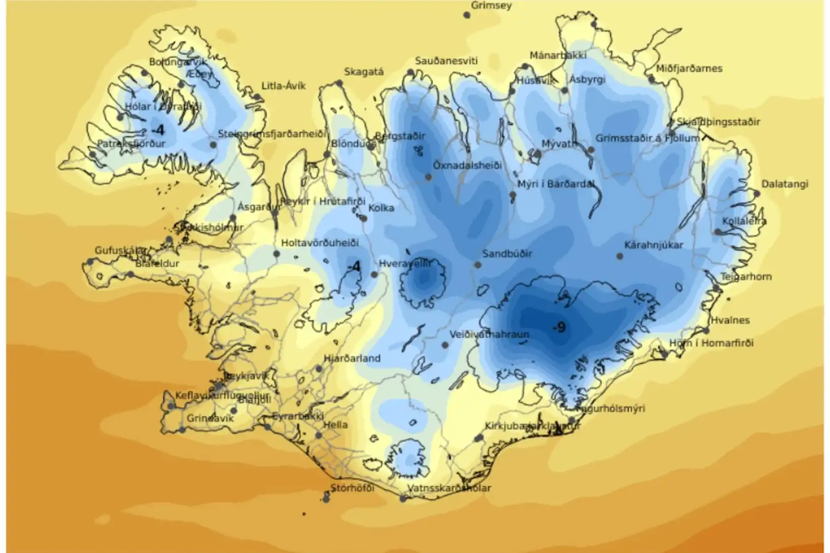 Hret í kortunum og líkur á snjókomu - MBL.IS