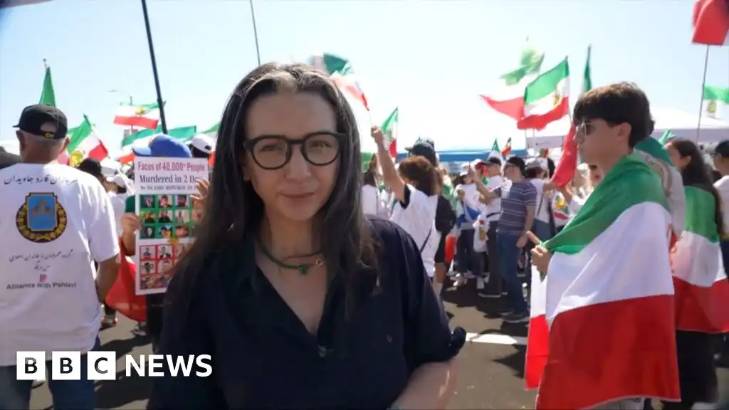 Iranian-Americans protest against Iran's team outside opening round World Cup game