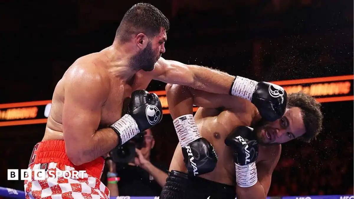 Itauma vs Hrgovic: Briton punches himself out and is stopped in round nine