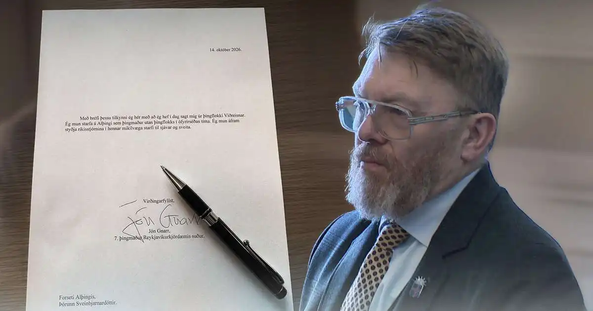 Jón Gnarr hættir í þingflokki Viðreisnar en styður ríkisstjórnina