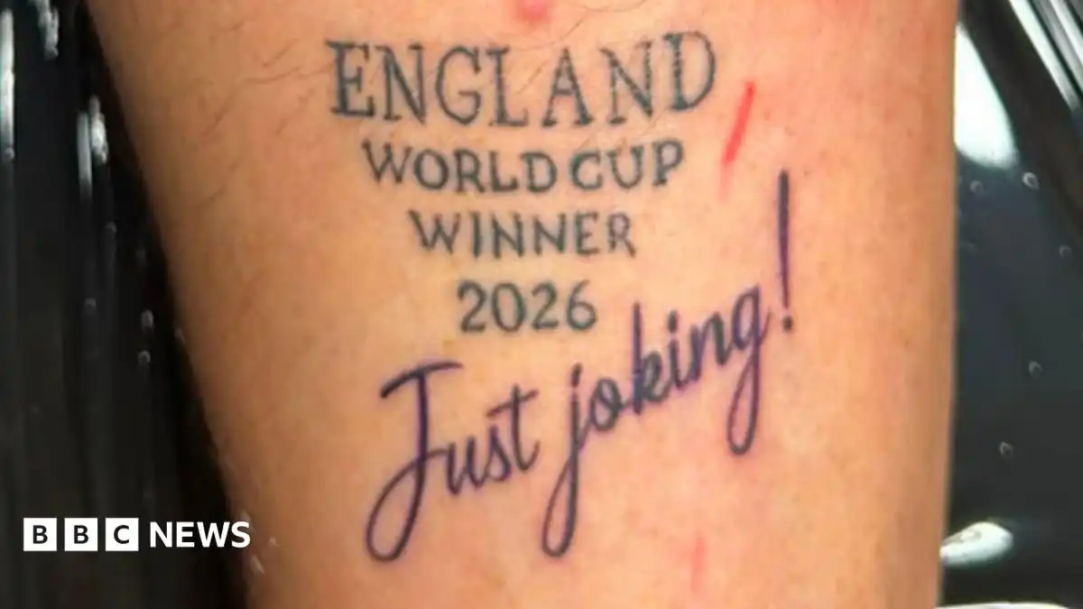 'Just joking' added to fan's England World Cup win tattoo