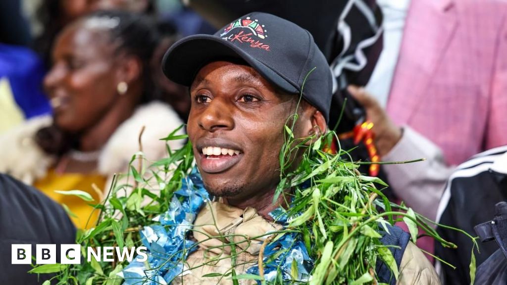 Kenya's Sabastian Sawe welcomed home in chaotic celebrations