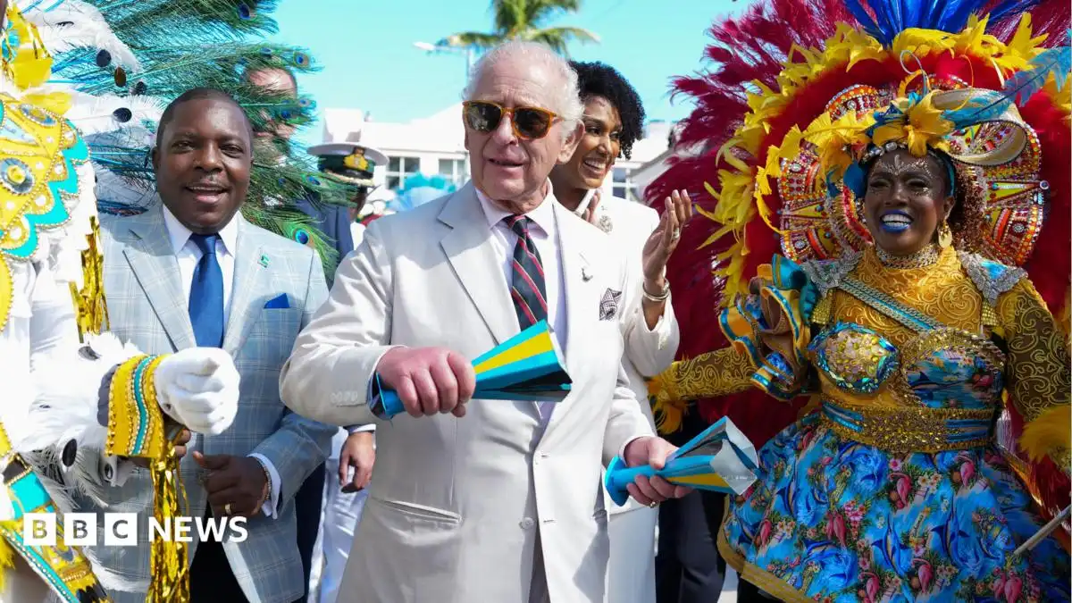 King dances in the streets of the Bahamas capital