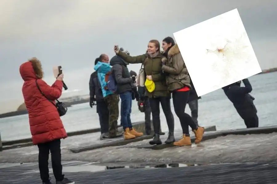 Kort sýnir mikinn mun á stöðunum sem Íslendingar og útlendingar taka ljósmyndir