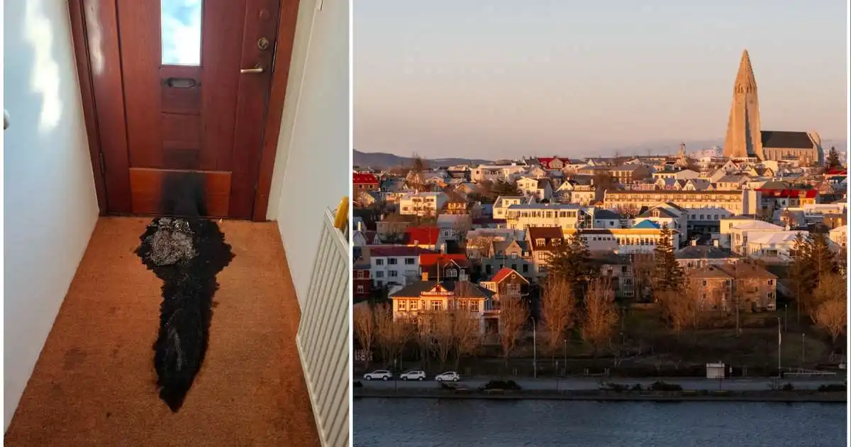 Kveikt í dagblaði og stungið inn um lúgu heimilis
