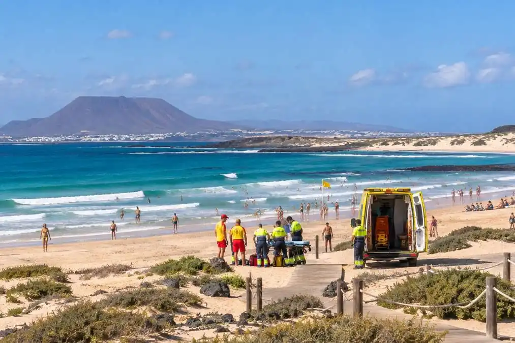 Man seriously injured after being rescued from the sea at Grandes Playas in Fuerteventura