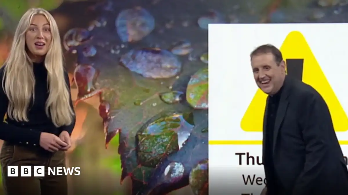 Moment Peter Kay gatecrashes North West Tonight weather