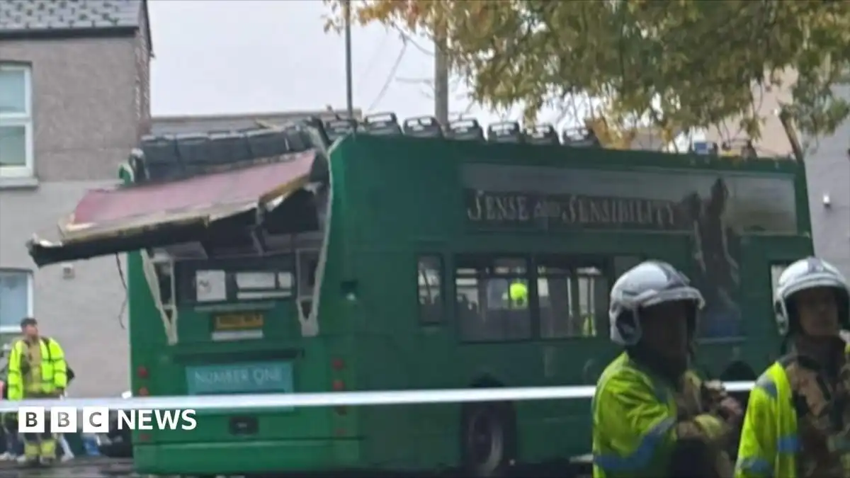Newport school bus crashes into railway bridge injuring three children