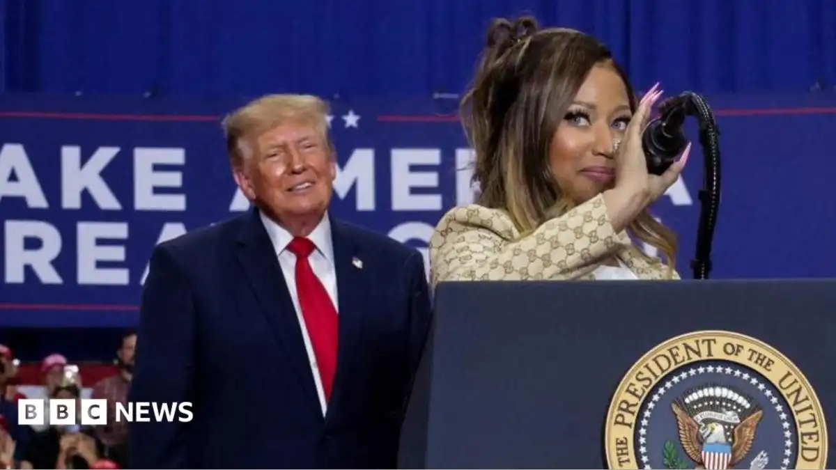 Nicki Minaj joins Trump onstage at Michigan rally