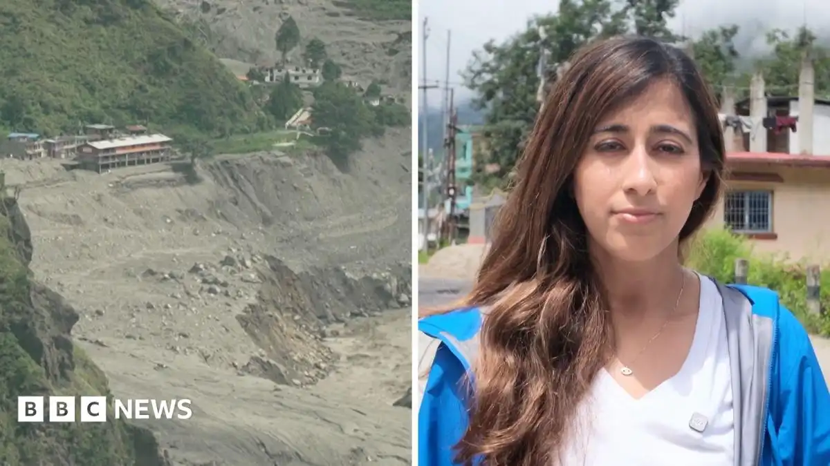 Once a village, now barren land - BBC in valley devastated by floods
