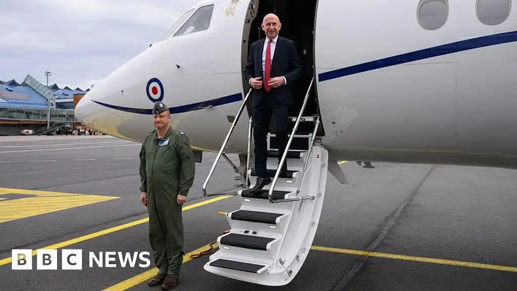RAF jet carrying John Healey has signal jammed near Russia border