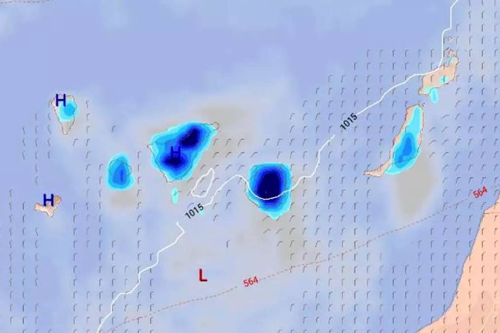 Rain returning to the Canary Islands as the Calima clears