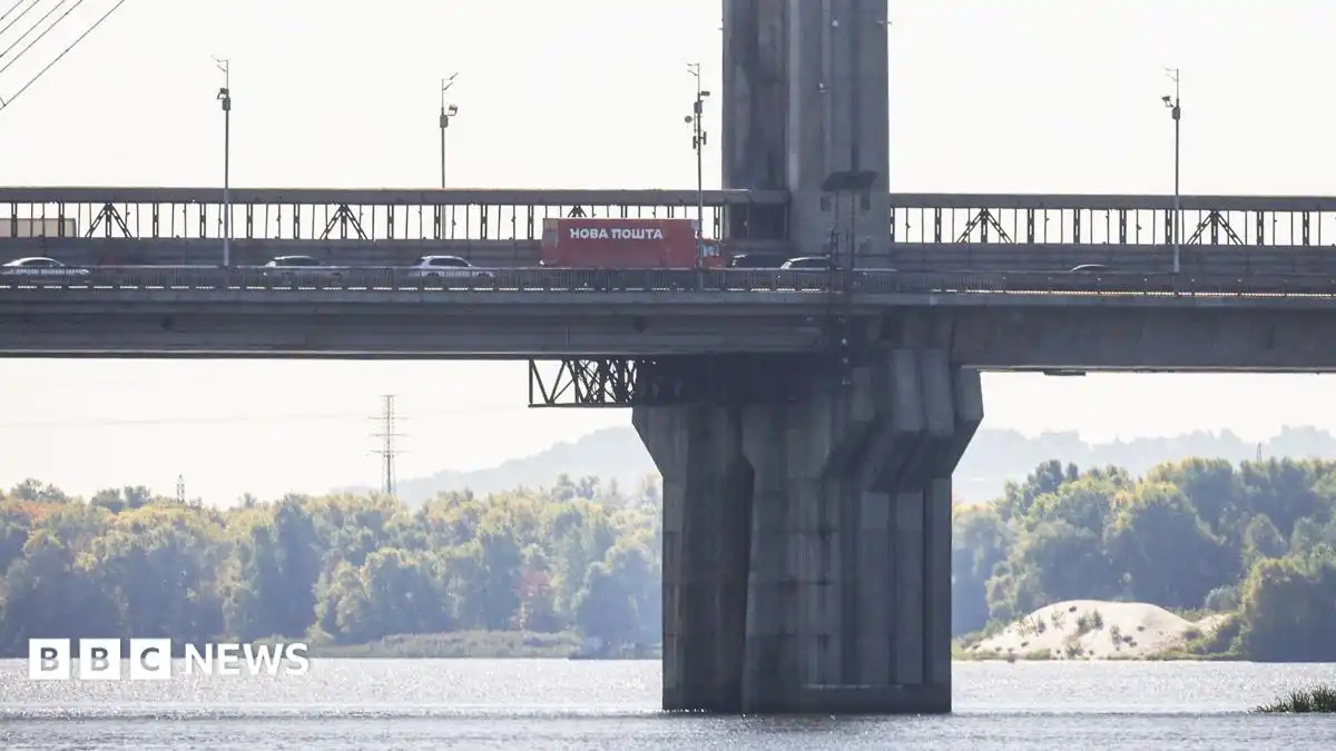 Russia targets busy Pivdennyi bridge in central Kyiv