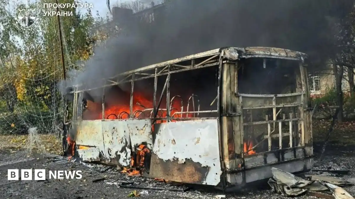 Russian strike on buses kills 33, say officials, as deadly attacks on Ukraine surge