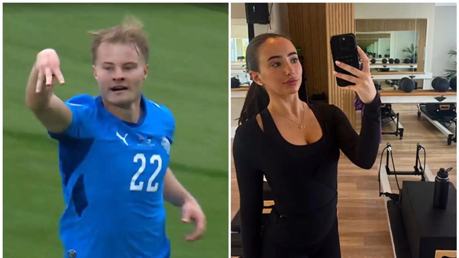 Sendi nýrri kærustu kveðju í stúkuna - Vísir