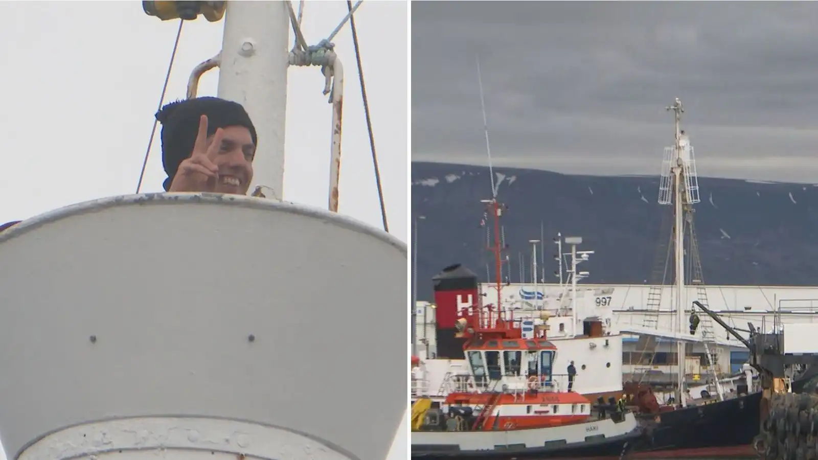 Sigldu af stað með mótmælandann um borð - Vísir