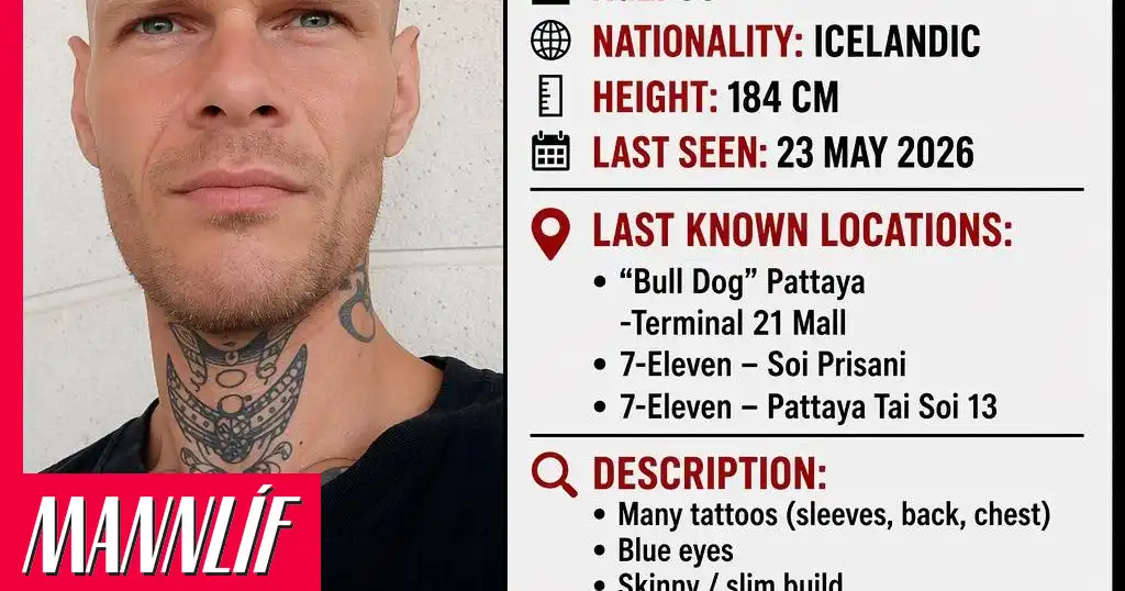 Sindri Freyr týndur í Taílandi