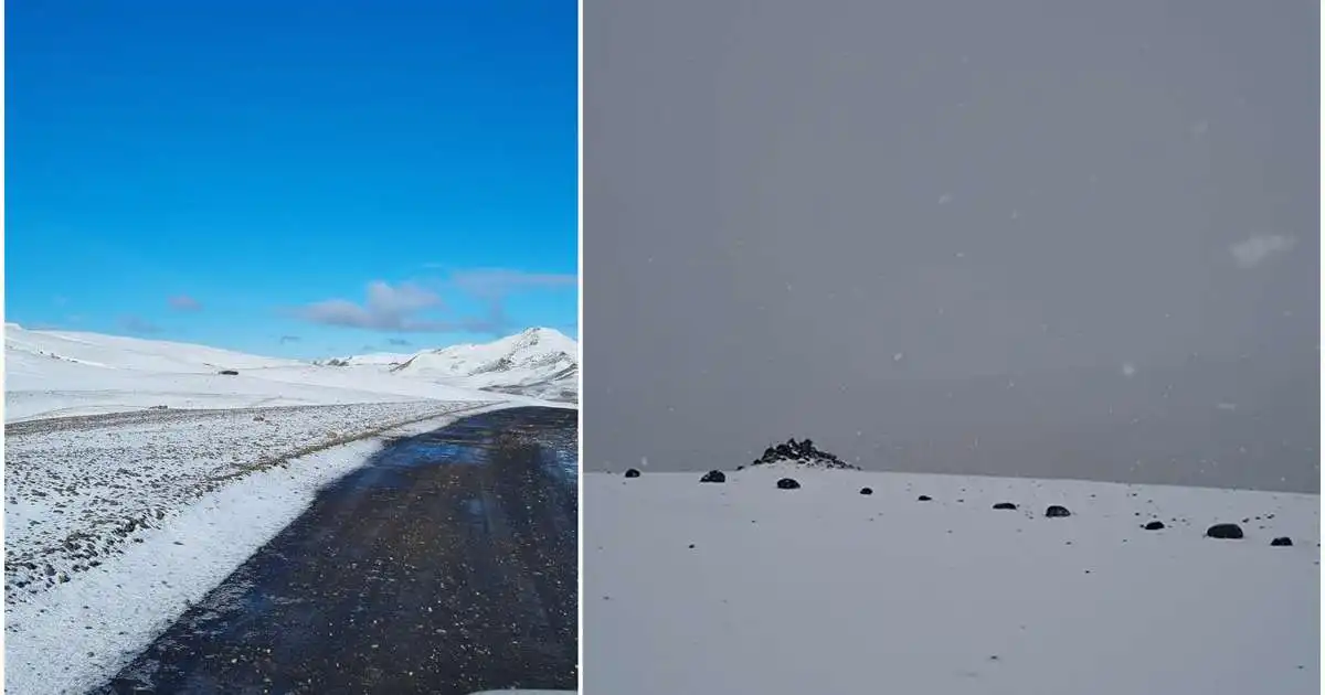 Snjó kyngdi niður í Eldgjá: „Þetta var svolítið skrítið“