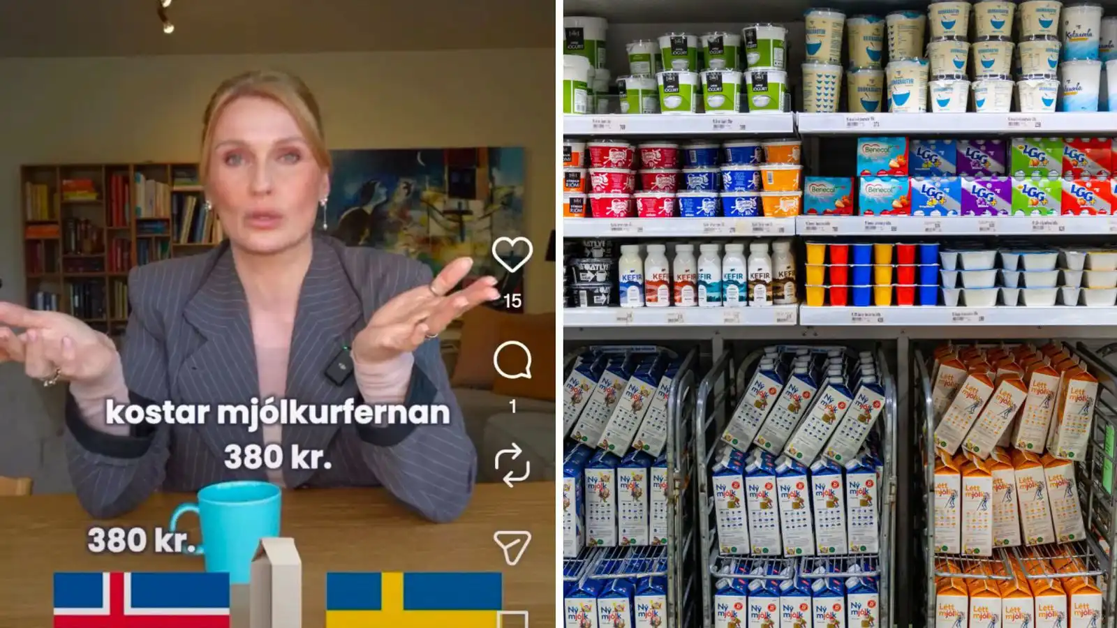 Sögðu mjólkur­fernu kosta 380 krónur en eyddu myndskeiðinu - Vísir