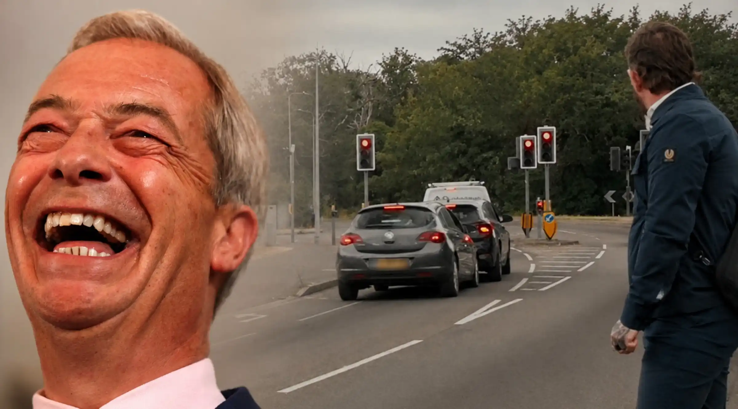Sprenghlægilegt myndband: Kona kallar Nigel Farage „rúnkara“ og klessir svo á bílinn fyrir framan sig