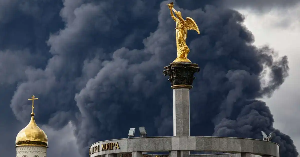 Svartur reykur yfir Moskvu