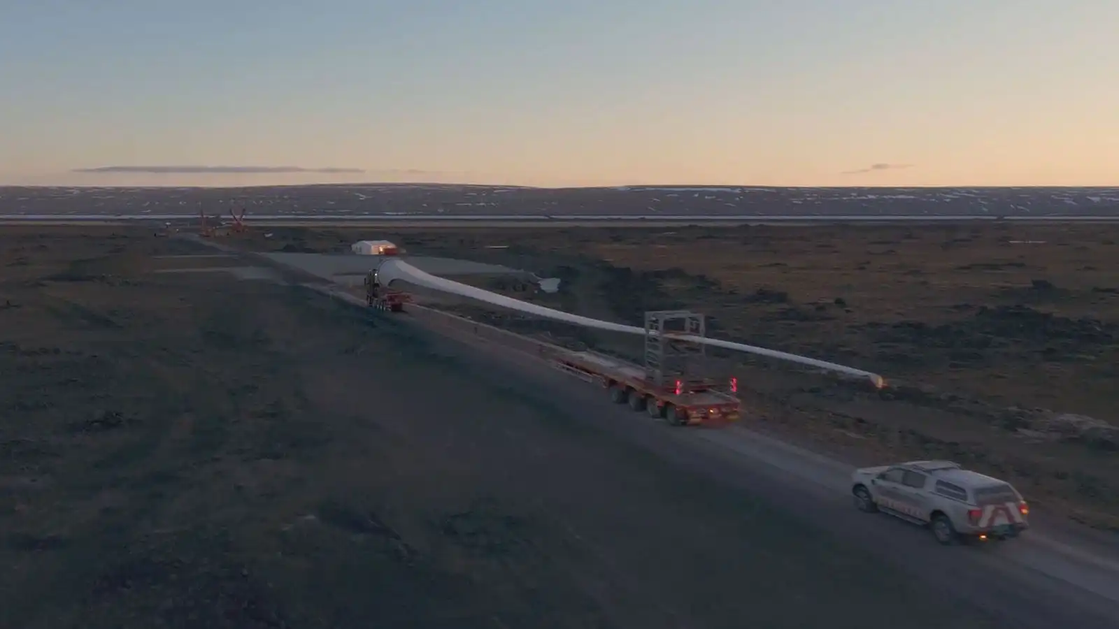 Svona gekk að flytja vindmyllurnar - Vísir