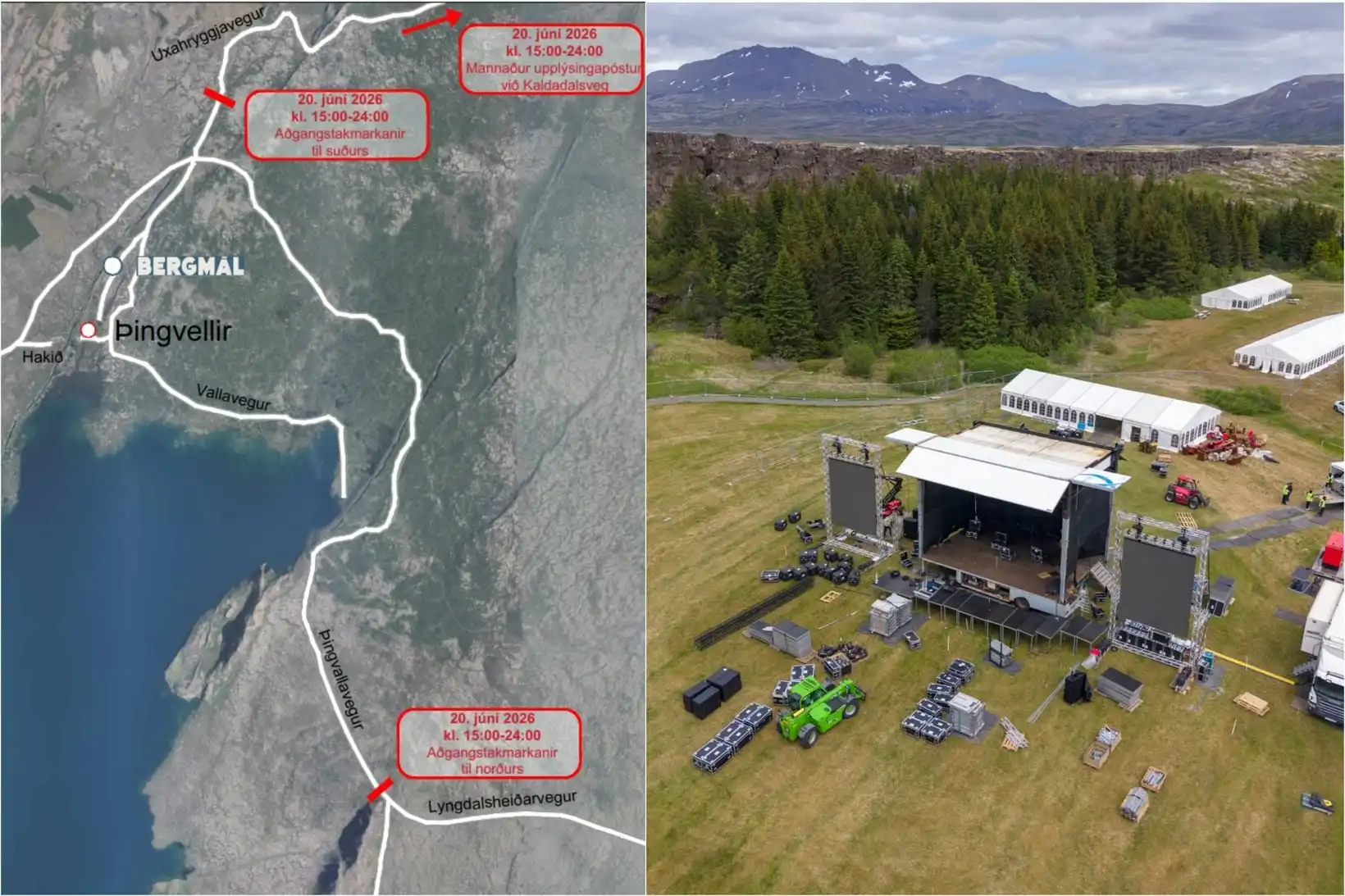 Þingvöllum lokað klukkan 15 á laugardaginn - MBL.IS