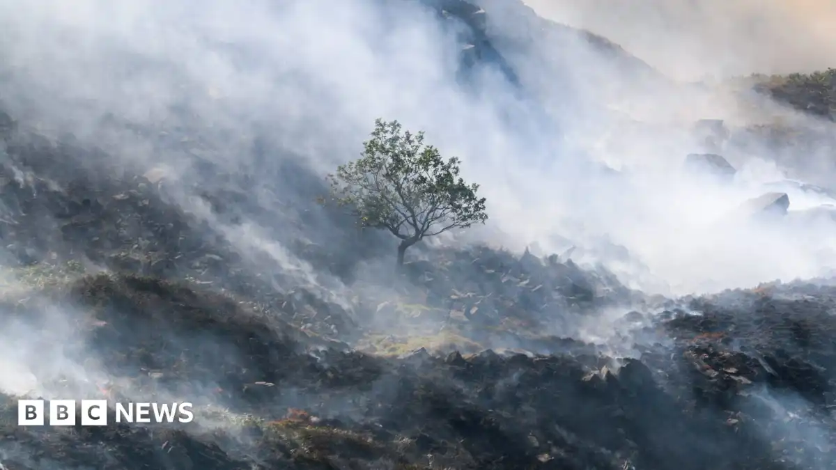 Tintwistle Moor fire burning one month on is 'the size of a small town'