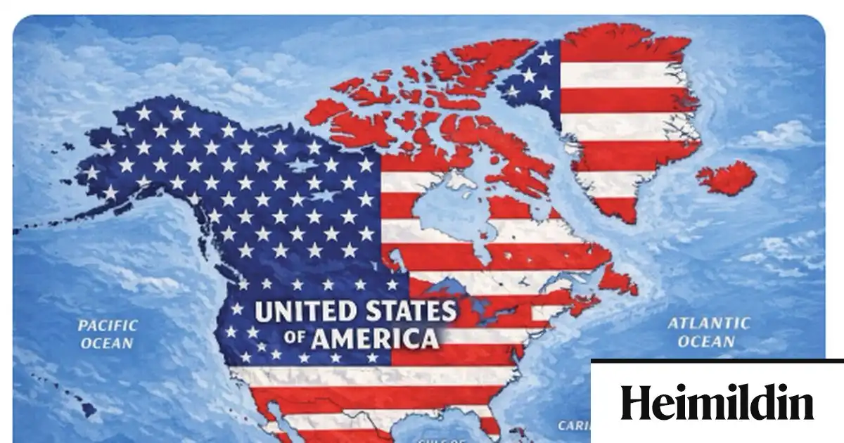 Trump þekur Ísland með bandaríska fánanum