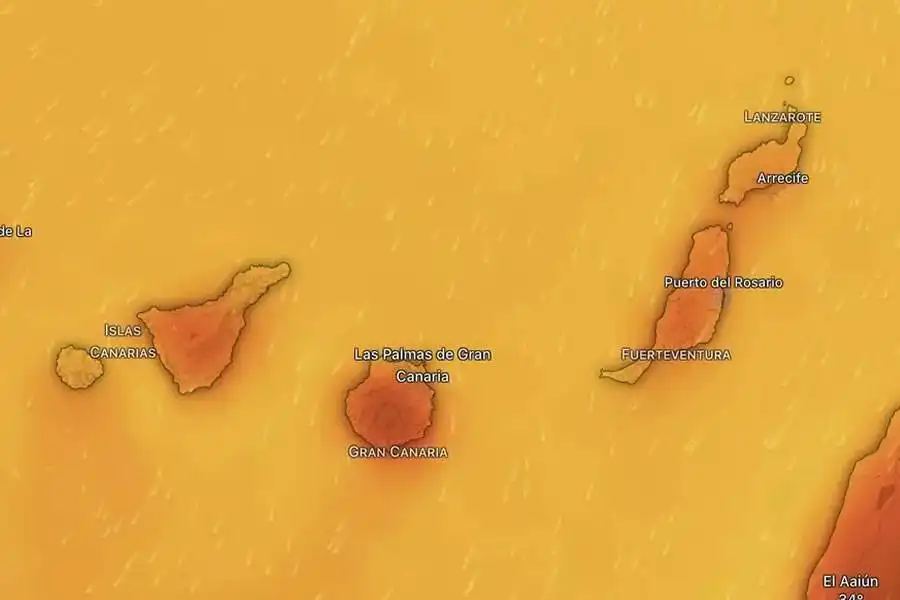 TUESDAY WEATHER: Canary Islands face warnings for 40°C heat, calima and some strong winds